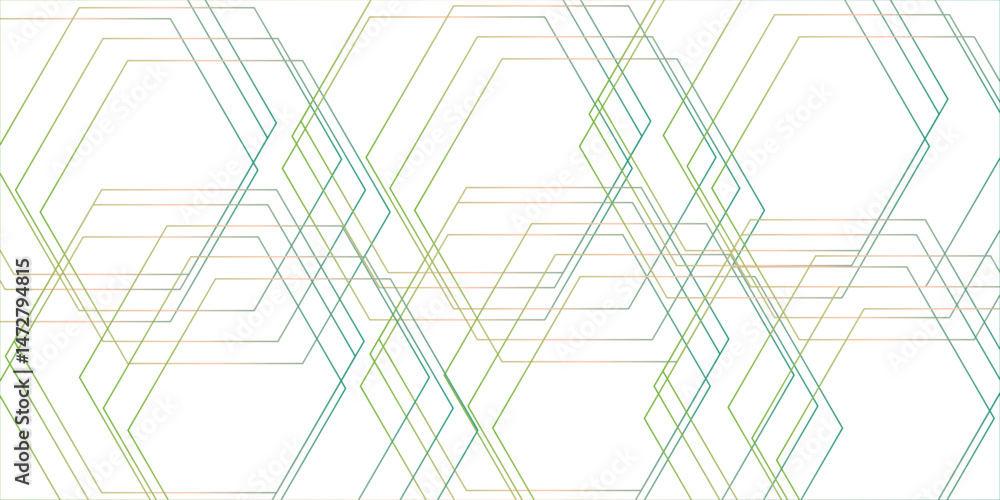Poster abstract white background with hexagons . green hexagonal background. luxury white pattern seamless 
