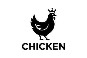 Chicken logo design crown poultry farm animal bird