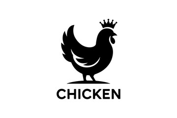 Chicken with crown logo poultry farm branding design