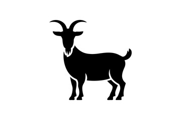 Goat silhouette vector illustration farm animal