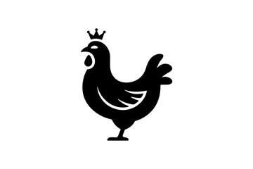 Queen chicken logo design vector farm animal icon