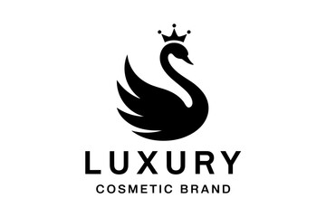 Luxury swan cosmetic brand logo design and vector © Apon