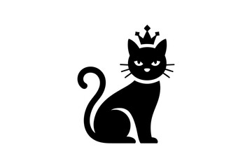 Black cat with crown vector illustration graphic © Apon