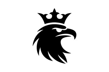 Eagle head with crown vector logo design graphic