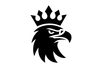 Eagle head with crown vector logo design graphic