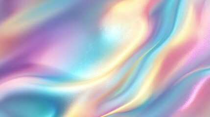 Obraz premium Abstract background with flowing pastel colors creating a smooth iridescent effect.
