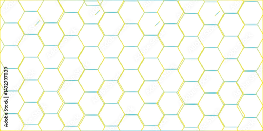 Poster abstract square digital grid pattern background with hexagons. modern hexagon polygonal technology v