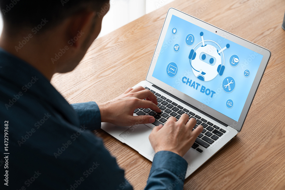 Poster chatbot software application for modish online business that automatically reply to customer questio
