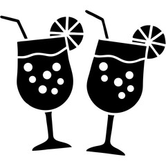 Creative Cocktail Glasses Icon Vector Illustration | Beautiful Bar Drink Design for Party, Celebration, Mixology, and Nightlife Projects