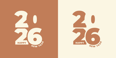 Happy new year 2026 . Greeting design with number of year. Vector illustration for greeting card, invitation, calendar