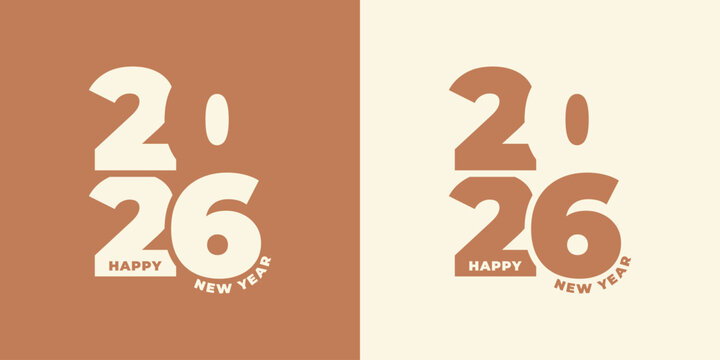 Happy new year 2026 . Greeting design with number of year. Vector illustration for greeting card, invitation, calendar