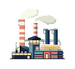 
illustration in flat design style on the theme of plants and factories.
