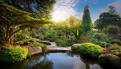 Obraz premium enchanted garden a serene escape into nature s embrace