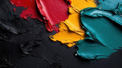 An expressive and vibrant paint palette displaying rich colors, blending textures that evoke creativity and artistic inspiration, perfect for capturing artistic moments.