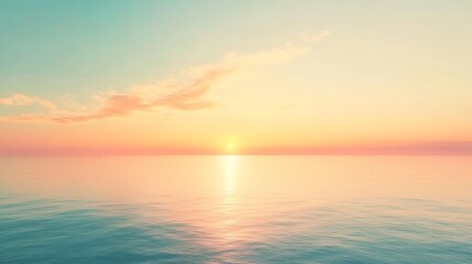 Naklejka premium Serene Sunset Ocean Seascape.