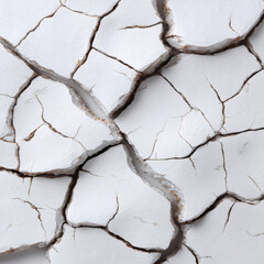 The image showcases a close-up view of a white surface showing cracks and separation.