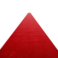 Red carpet perspective isolated on transparent background, PNG 