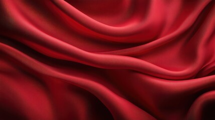 Fototapeta premium A stunning close-up of rich red silk fabric, showcasing its luxurious texture and graceful folds, embodying elegance and depth in fashion and design aesthetics.