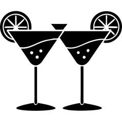 Creative Martini Glasses Icon Vector Illustration | Beautiful and Elegant Drinkware Design for Bar, Party, Mixology, and Celebration Projects