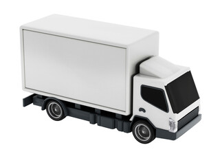 White delivery truck on transparent background
