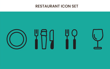 Food and Restaurant Icon, Dining Logo Symbol, Gourmet Cuisine Emblem, Restaurant Service Icon, Fork and Knife Logo, Chef Hat and Plate Icon, Modern Restaurant Branding, Culinary Dining Logo, 