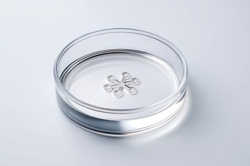 Petri Dish Containing Tiny Scale Icon on Clear Surface Under Soft Lighting in a Laboratory Environment