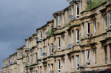 Maryhill tenement council flats in Glasgow city