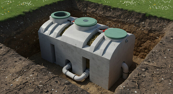 Septic Tank System Installed Underground