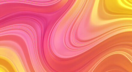 Obraz premium Abstract Swirling Pink and Yellow Hues: A Vibrant Digital Artwork