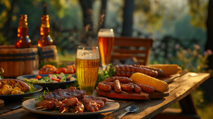 Outdoor summer party with natural light on a sunny day