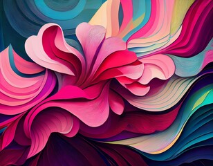 pink rose abstract art colorful stripes background