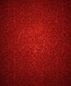Intricate red damask pattern vintage wallpaper, background, classic, backgrounds