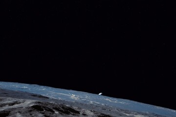 Earthrise Over the Moon’s Horizon