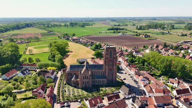 Cinematic Views Around Lissewege Church &ndash; Aerial Collection by FlyLens