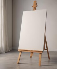 Wooden easel legs & base support large blank canvas ,  blank,  photography,  art studio