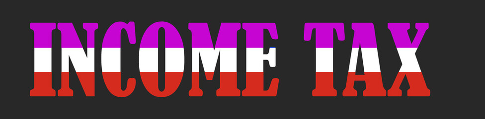 Income Tax" text styled national flag colors—saffron, white, and green—symbolizing patriotism, civic duty, and financial responsibility. Clean, bold design.