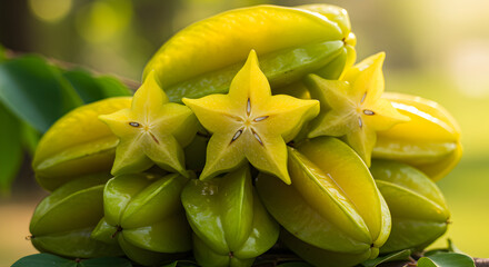 Radiant Starfruit Cluster A Burst Of Tropical Flavor And Exotic Beauty