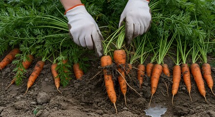 Freshly harvested carrots organic farming gardening healthy eating vegetable harvest homegrown carrots agriculture