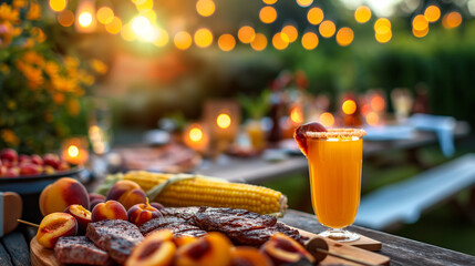 Outdoor summer party with natural light on a sunny day