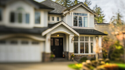 Suburban residential house exterior front view