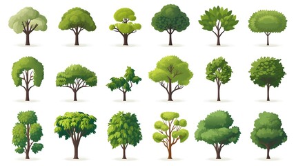 Fototapeta premium Tree Icon Vector Set Collection for Professional Designs and Illustrations