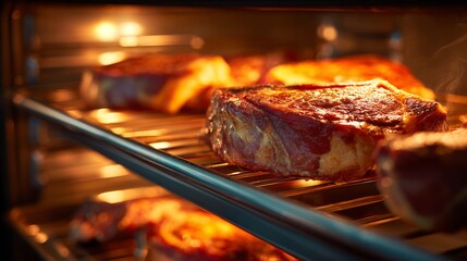 Tender meat cooking in the oven
