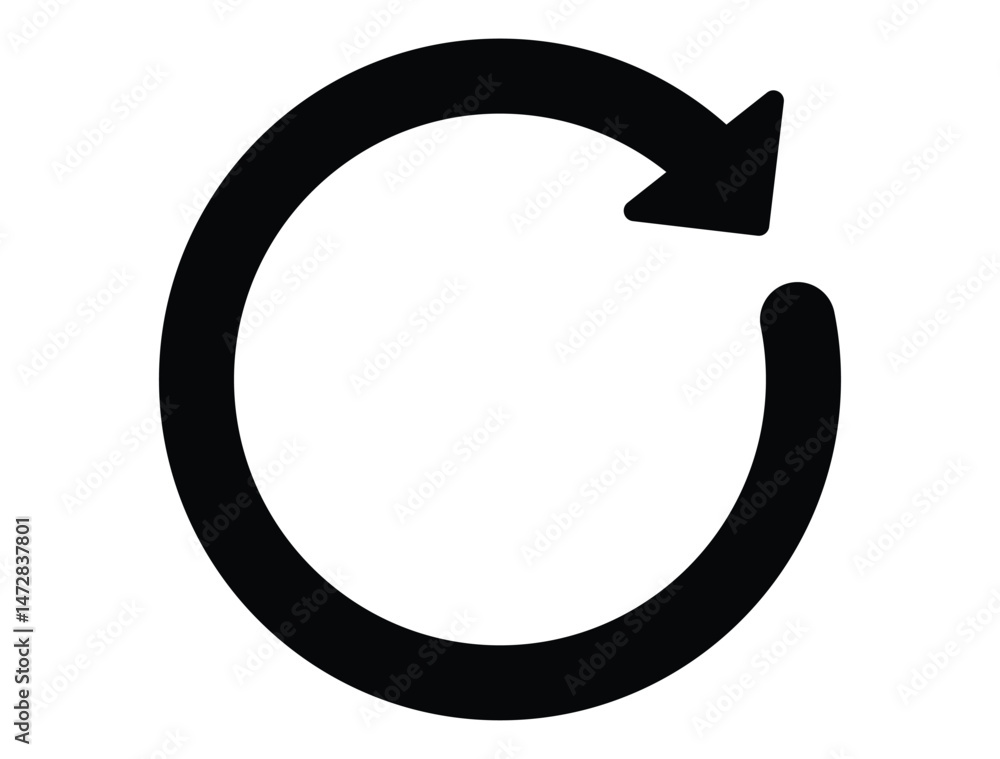 Poster circle arrow icon isolated. direction icon, circle, cursor, arrowhead, upload button. symbol of relo