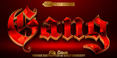 Red Gang Vector Editable Text Effect Template