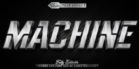 Silver Machine Vector Editable Text Effect Template