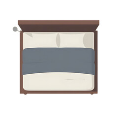 Top view of a single bed and a double bed. Interior design furniture template