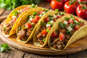 Soft Shell Taco Trio With Meat Cheese And Salsa