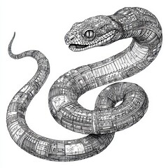 Obraz premium Intricate, digital design of a serpent.