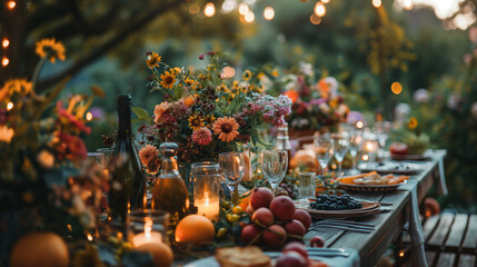 Outdoor summer party with natural light on a sunny day