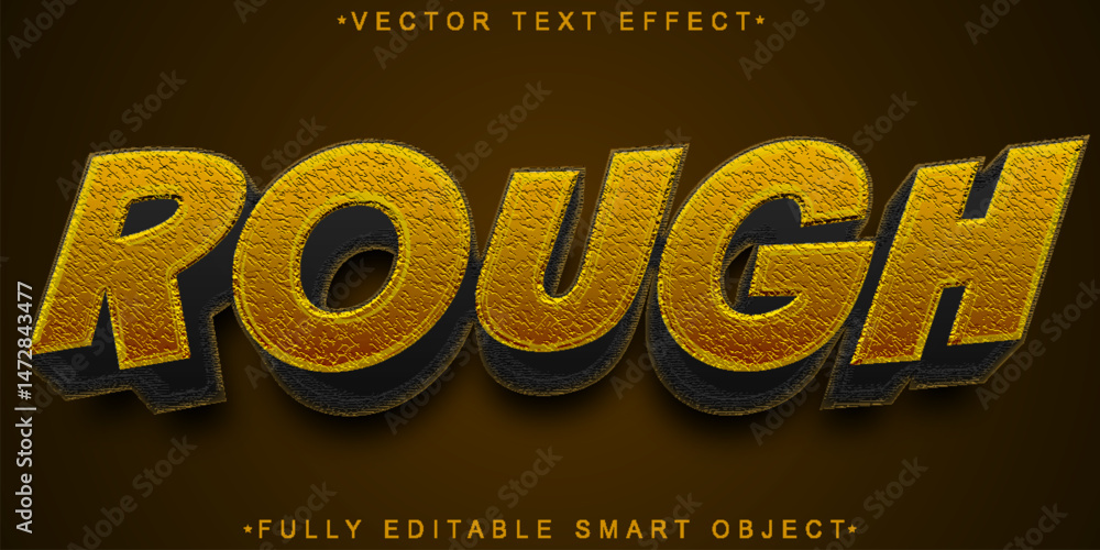 Poster brown rough vector fully editable smart object text effect